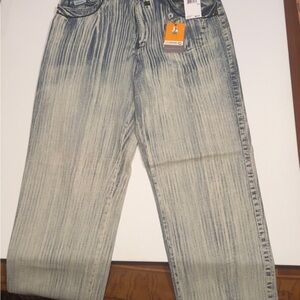 NWT Y2K Men's 38x34 Akademik's White Cloud Warriors Jeans🔥🔥 (D4)